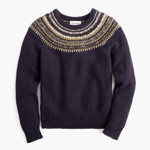 J. Crew x The Reeds Navy and Gold Crew Neck Sweater NWT Size M